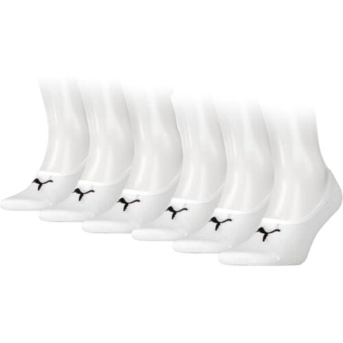 Puma Footies 6 paar - Unisex Invisible Sokken - Wit - Maat 35/38
