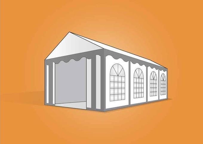 Ambisphere - Feesttent 5x8m Grijs/Wit