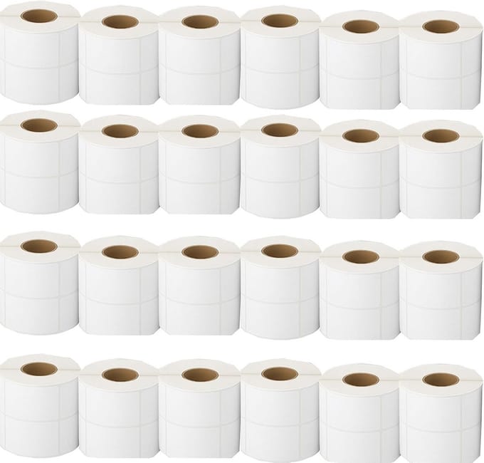 Zelfklevende Etiketten Rollen, UPC Barcode, 64x59 mm, 24 Rollen