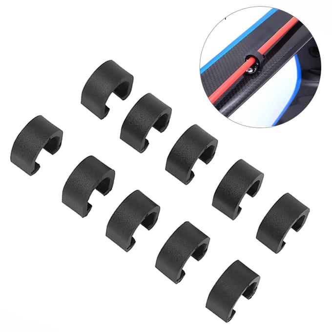10 STKS Plastic Remgesp C Clip Schakelkabelbehuizing Slanggeleider voor Racefiets black