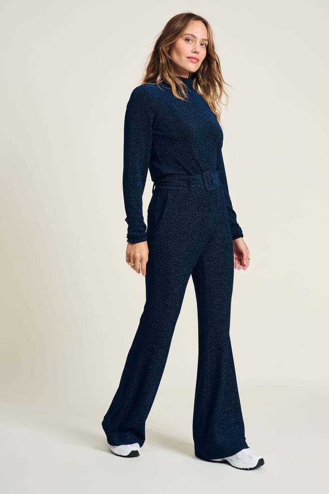 POM Amsterdam Pants - Festive Blue Größe: 42 | Stoffhosen Outlet | Damen | Blau