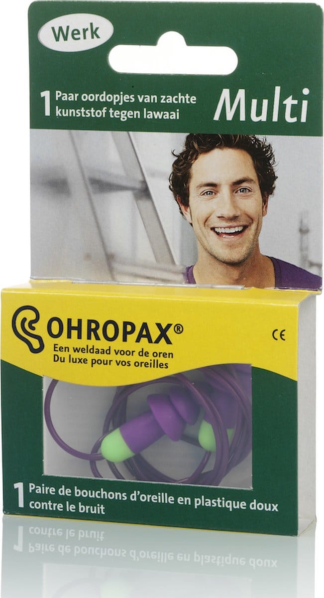 Ohropax Multi - Oordoppen met Koord - Herbruikbaar - SNR 30 dB - 1 Paar