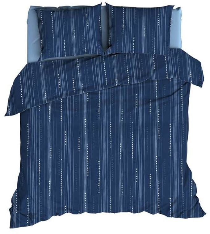 Romanette Bondi Dekbedovertrek - Extra breed - 260x200/220 cm - Denimblue