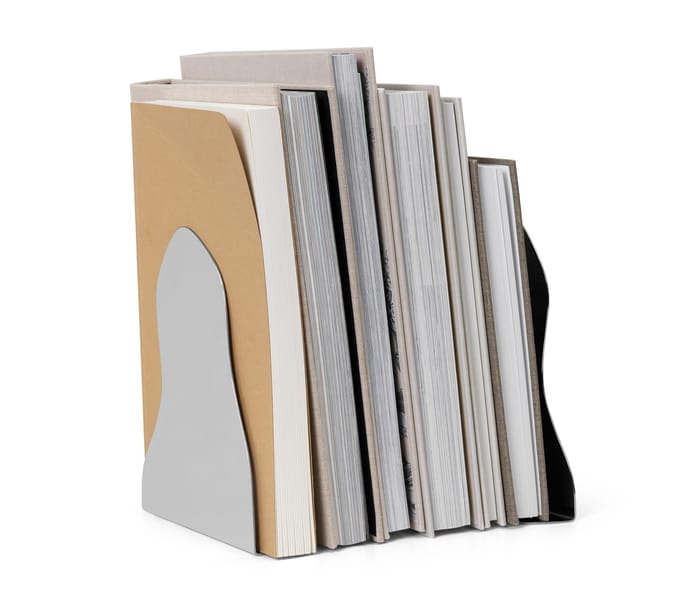Ferm Living - Pond Boekensteunen met spiegelglans - set van 2 - zilver