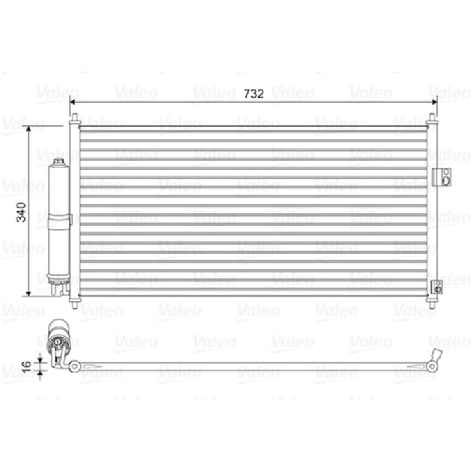 Condensator, airconditioning VALEO 814032