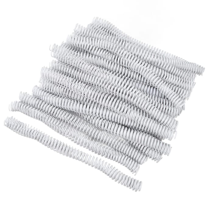 100 Pièces Bobines de Reliure Spirale Diamètre 16mm 48 Dents 4:1 Peignes à spirales pour classeur pour papier A4 Blanc white