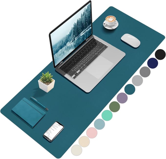 Groot Bureau Onderlegger Turquoise 100x40 cm - Bureau Beschermer en Muismat