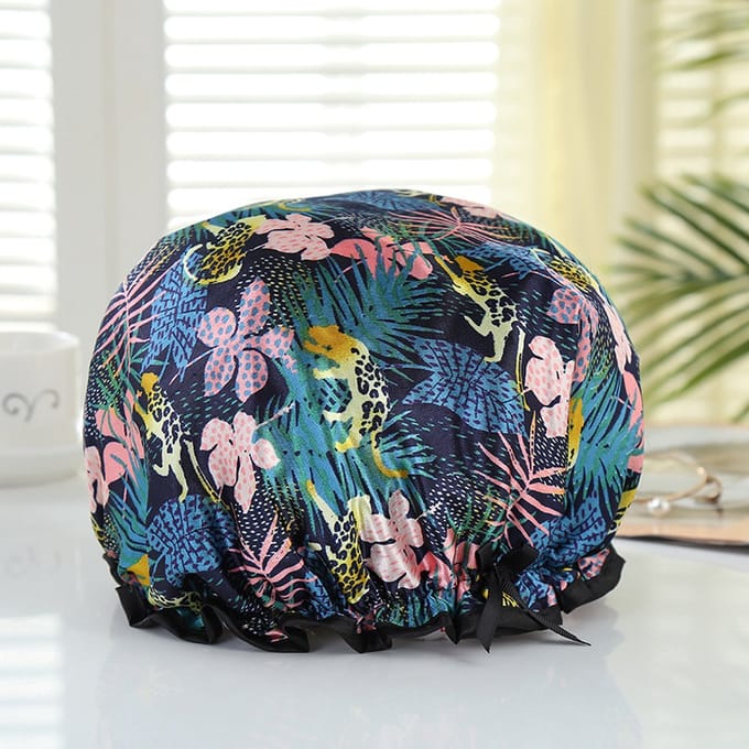 Luxe Grote Douchemuts / Shower cap / Douchekapje / Douche cap voor vol haar / krullen / afro van AfricanFabs® - Multicolor jungle