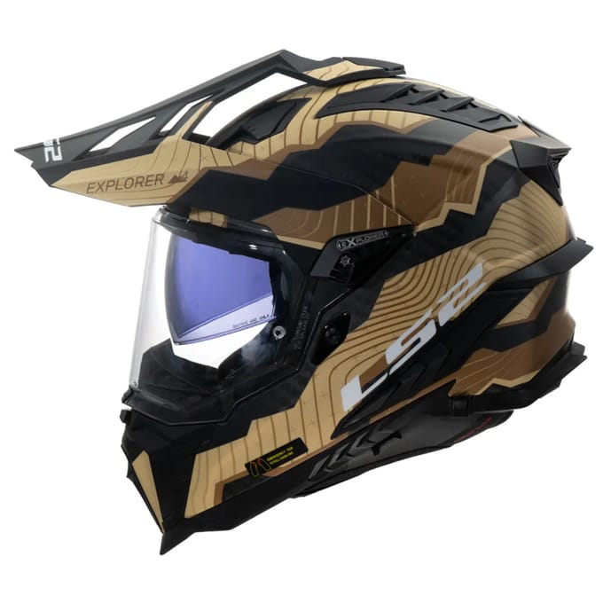 LS2 MX701 Explorer C Trick Bruin Sand 06 Adventure Motorhelm - Maat XS - Helm