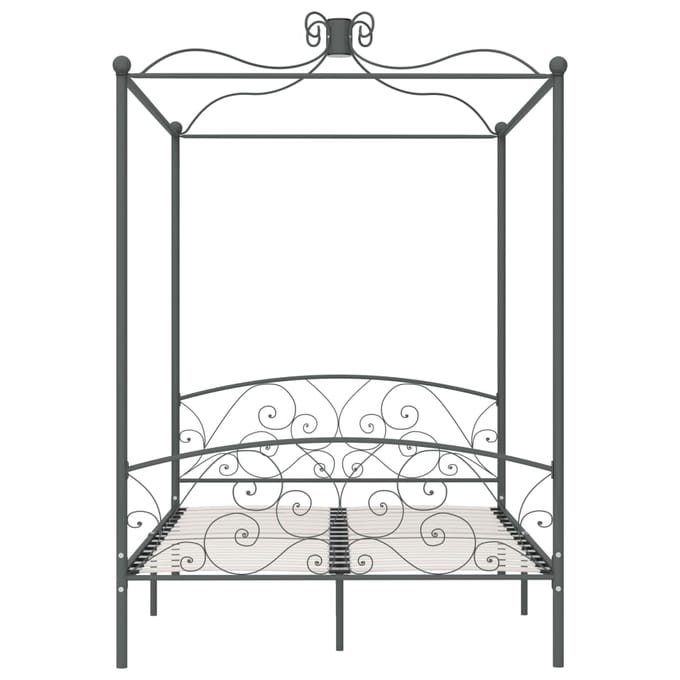 vidaXL - Hemelbedframe - metaal - grijs - 140x200 - cm