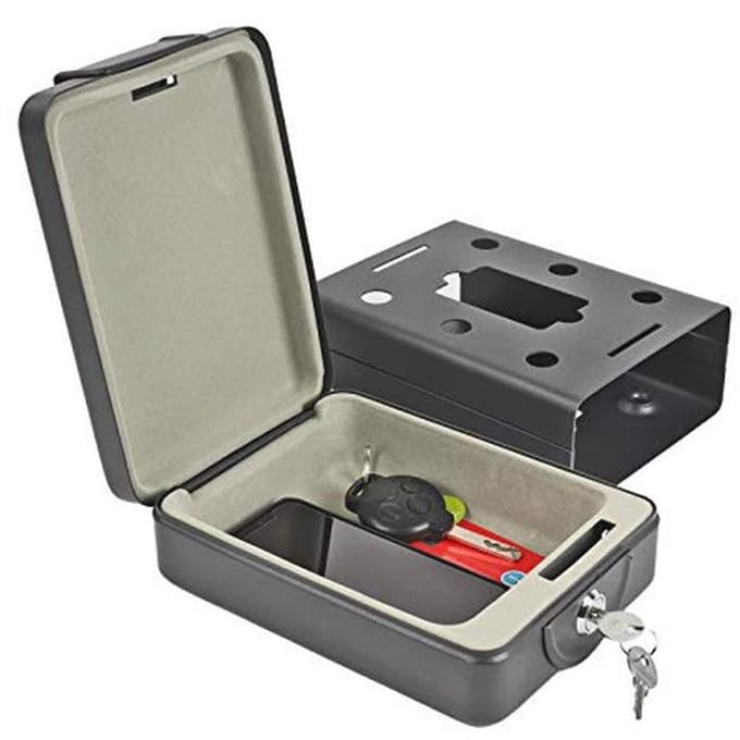 Hoge beveiliging mobiele kluis voor caravan en camper - spaarpot met sleutel - 15 cm breed