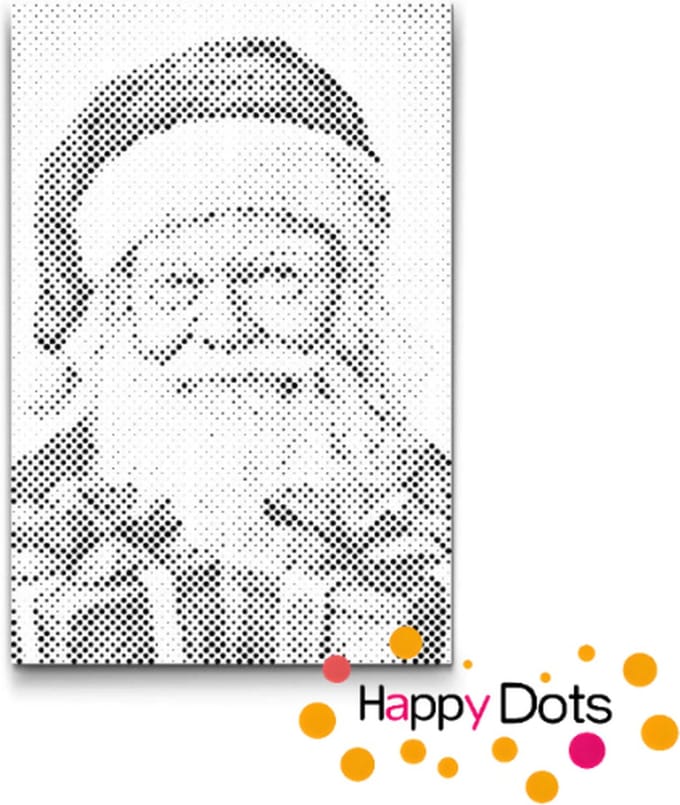 HappyDots DOT Painting Kerstman met cadeautjes - Stippelschilderij 20x30cm