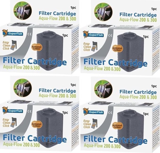 Superfish - Aquaflow 200/300 Easy click cartridge - 4 stuks - Voordeelverpakking