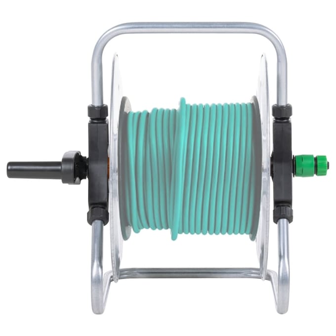 vidaXL - Slanghaspel - voor - 50 - m - 1/2" - slang - wandmontage - staal