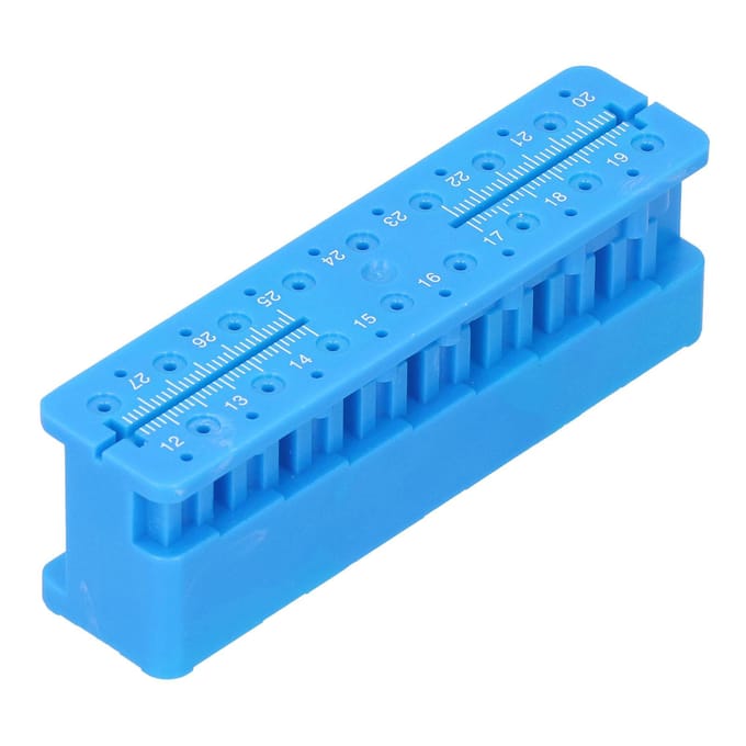 Support Bloc de Mesure Endo Dentaire Support Bloc Limes Endodontiques Règle de Mesure blue