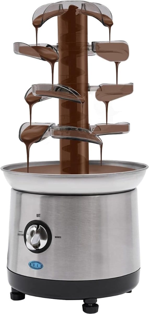 Zyrex® Chocoladefontein - Chocolade fontein - Chocolade druppels - Zilver - 19cm x 22cm x 43cm