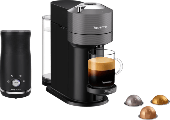 De'Longhi Nespresso Vertuo Next ENV120.GY + Pierre Melkopschuimer