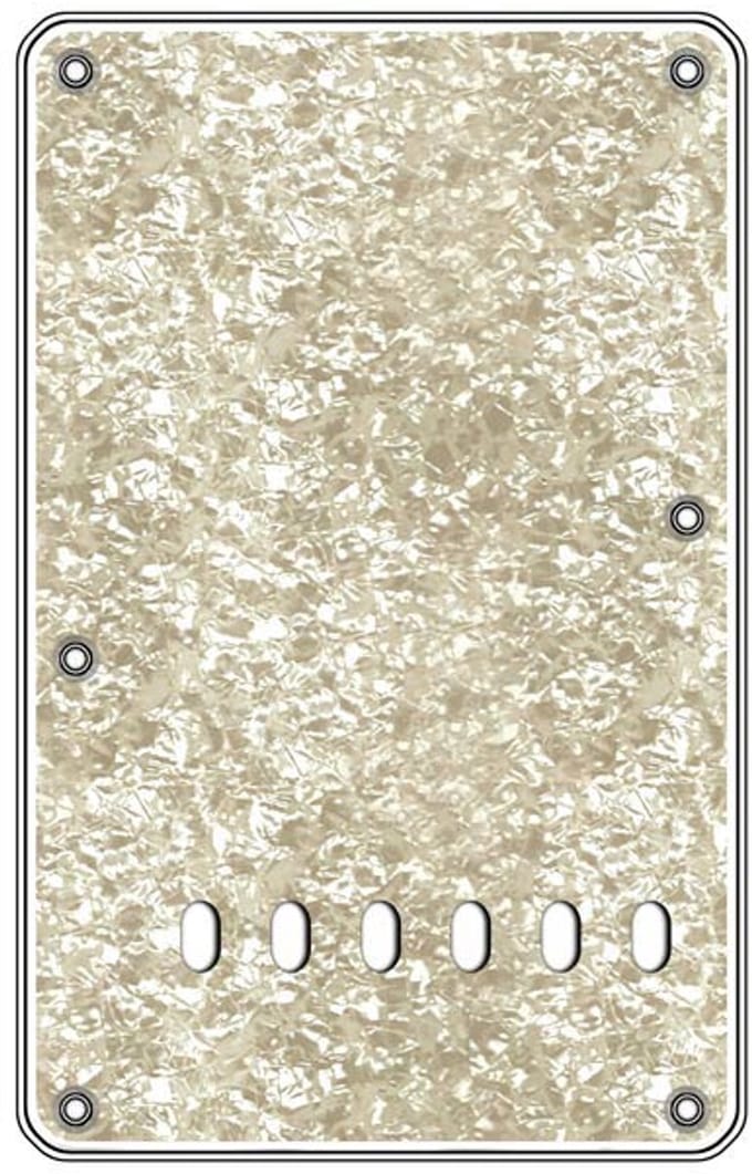 Boston BP-413-PW back plate, string spacing 11,2mm, 4 ply, standard Stallion, 86x138mm, pearl white