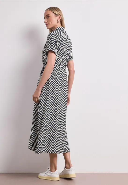 Midi-jurk met zigzagpatroon