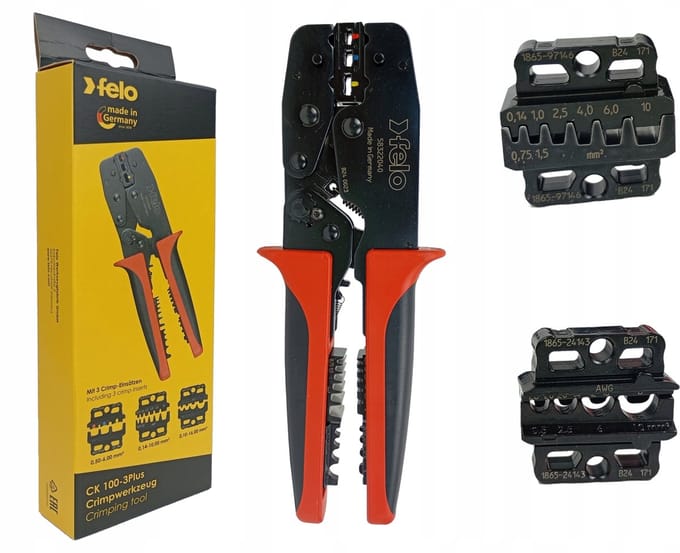 Felo CK 100-3 Plus Krimptang voor Kabelhulzen 0,10-16mm² met 3 Matrijzen