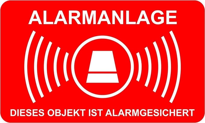 Pack of 10 Stickers Alarm System 5 cm x 3 cm Alarm Protected Weatherproof UV Protection Set Offset Printing