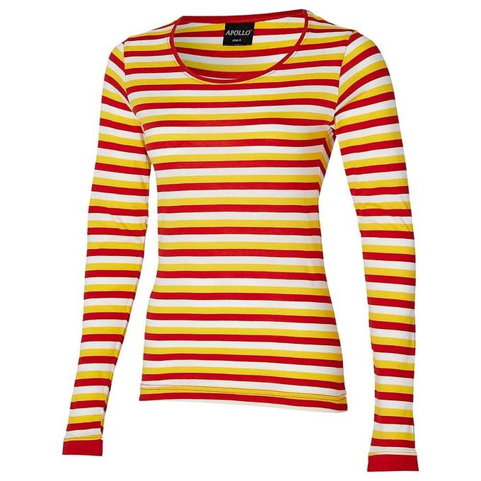 Oeteldonk shirt dames - Dorus - Rood/Wit/Geel - L