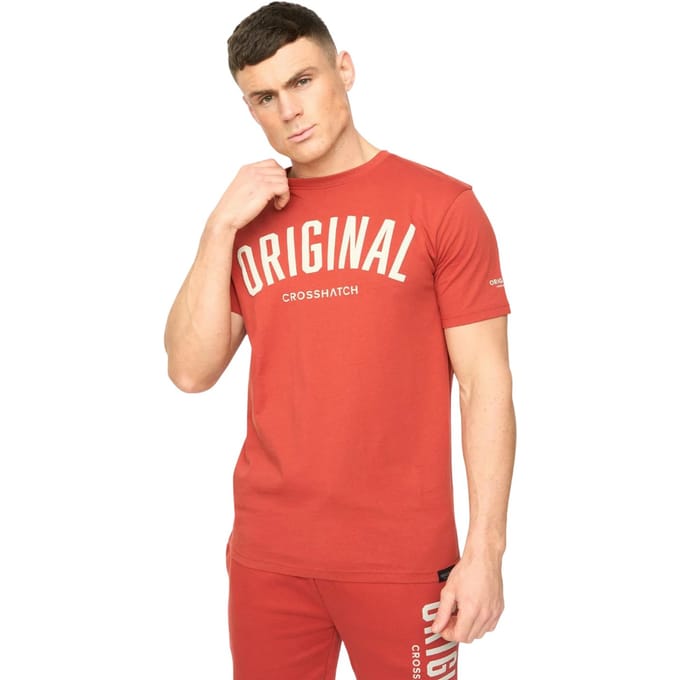 Crosshatch Heren Kensby T-Shirt (Rood)