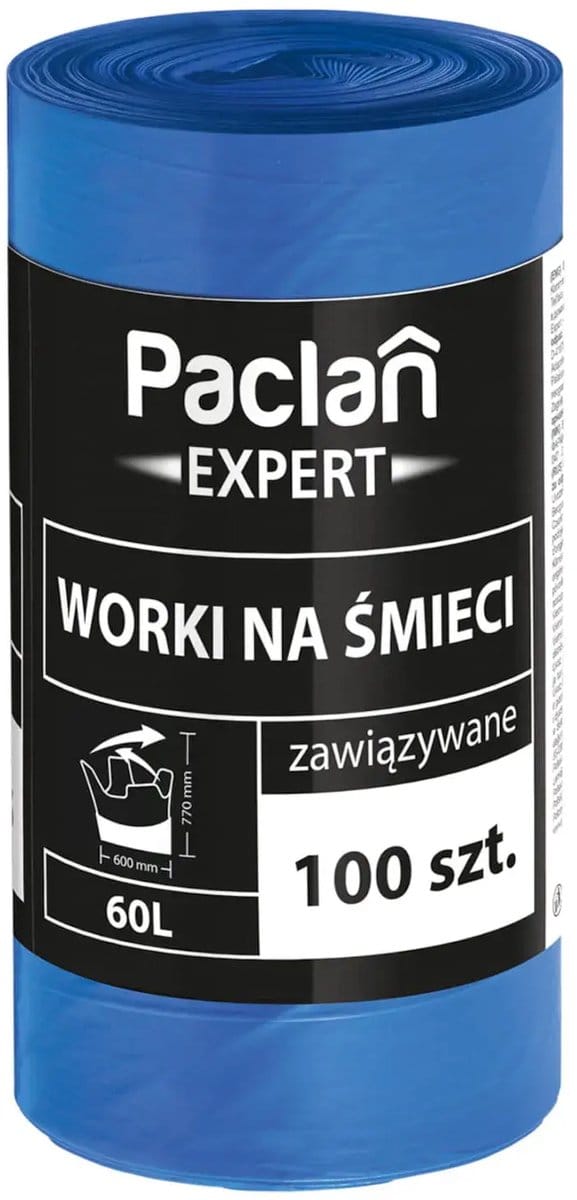 Paclan Expert Multitop – Afvalzakken – 60L – Extra Sterk – Trekband – 100 Stuks