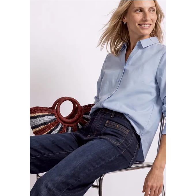 Oxford-blouse met lange mouwen en overhemdkraag