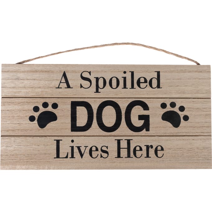 TIAKI deurbord "A Spoiled Dog Lives Here" voor hondenliefhebbers