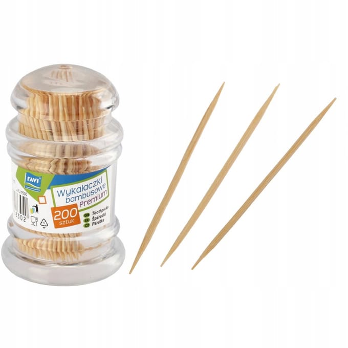 RAVI Premium Serie - Bamboe Tandenstokers - 200 stuks - Praktische Dispenser