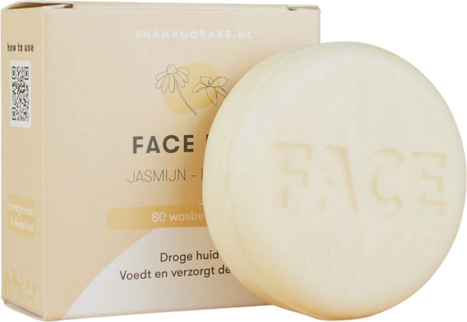 ShampooBars - Facewash Bar Jasmijn Kamille Droge Huid - 60g
