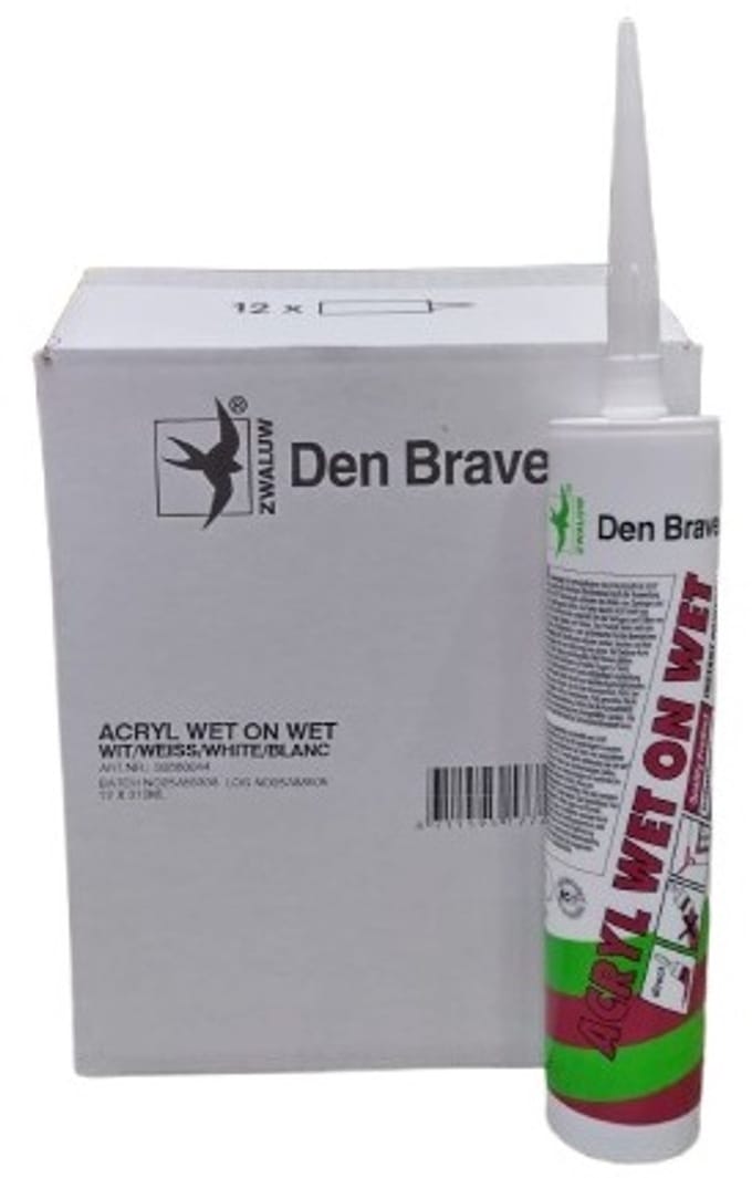 Den Braven Acryl Kit Wet On Wet Koker 310 ml -kleur wit 12 stuks in doos