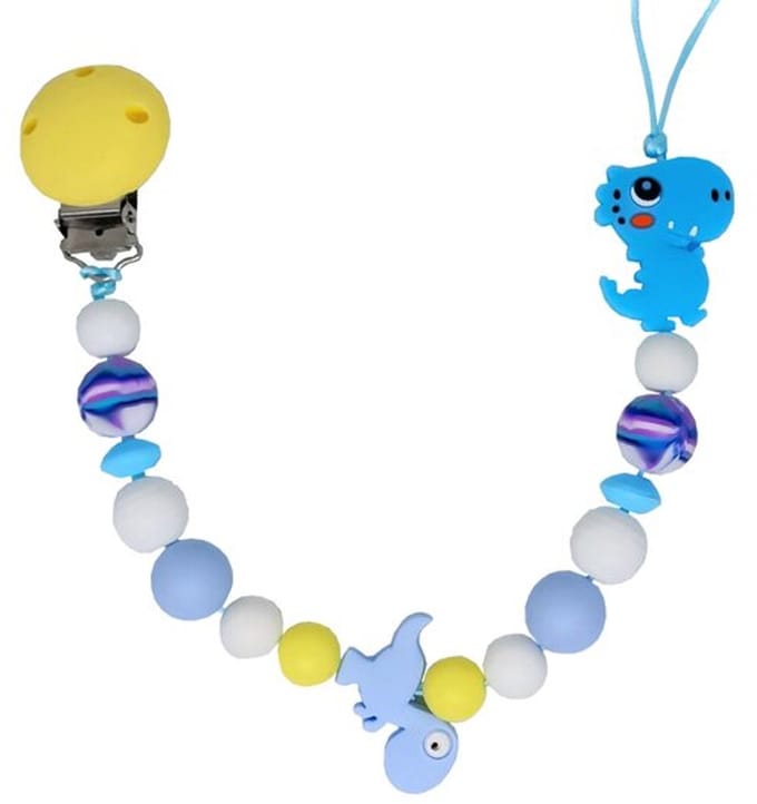 Siliconen Tutkoord met Dinosaurus - blauw