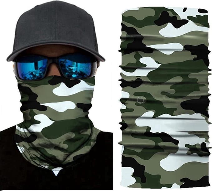 New Age Devi - Camouflage Nekwarmer in Leger Groen