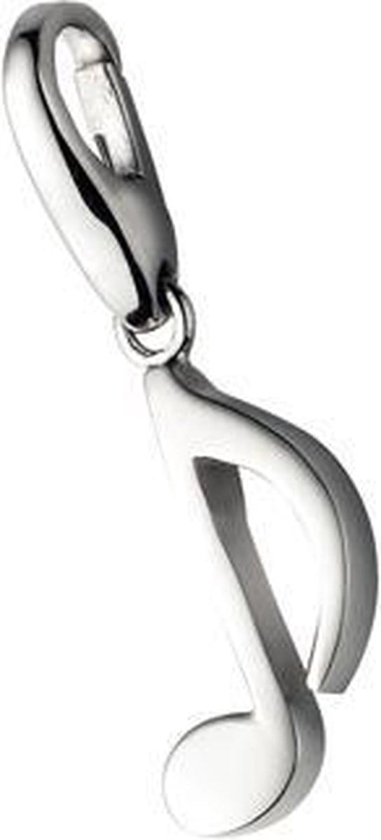 Charm | bedel | muzieknoot | zilver | karabijn