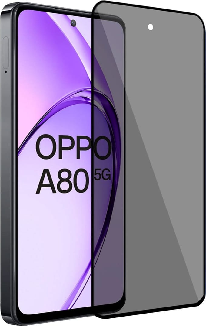 Geschikt voor OPPO A80 - Privacy Screenprotector - Beschermglas - Privé GuardCover