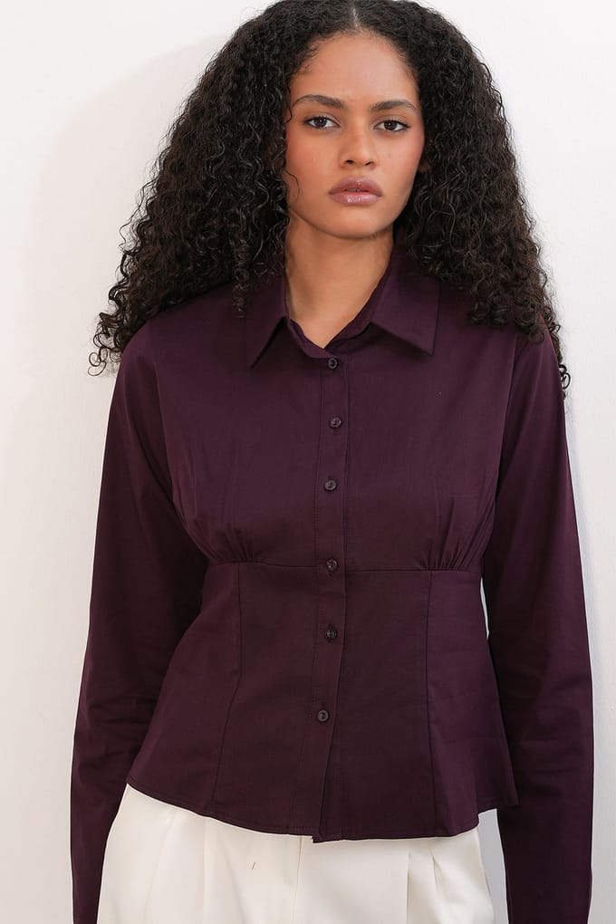 Slim Fit Poplin Overhemd met Korte Mouwen
