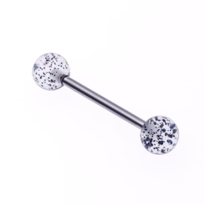 Tong Piercing - Glitter Zwart