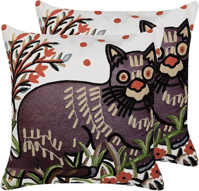 PHUSRO - Sierkussen set van 2 - Multicolor - 50 x 50 cm - Katoen