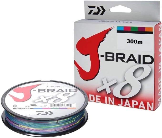 Daiwa J-Braid X8 Vislijn 300m - 0.220mm Multikleur