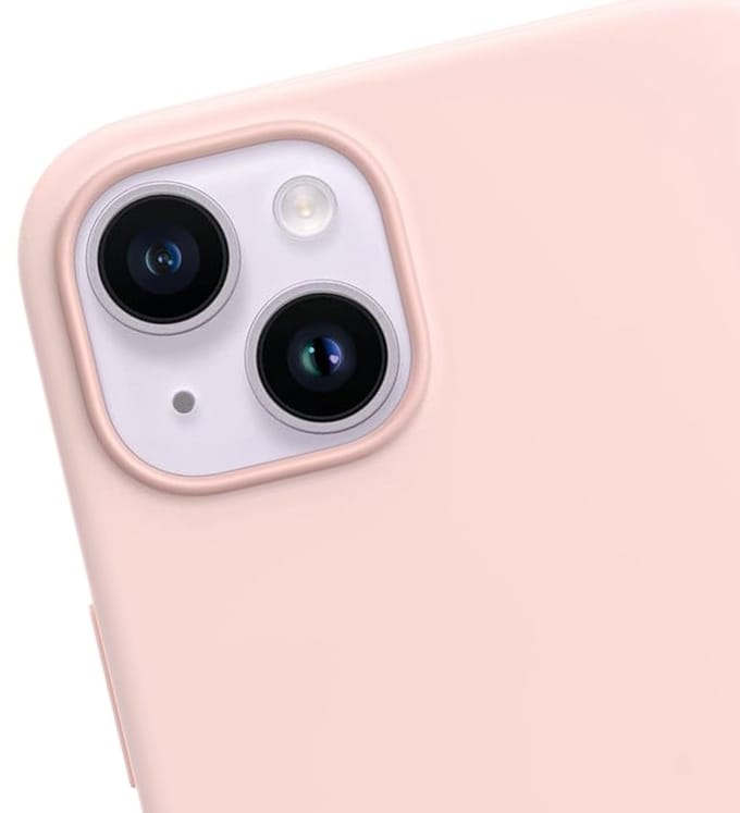 Jaym, Hoesje geschikt voor Apple iPhone 14 - Siliconen MagSafe met Microvezel, Roze