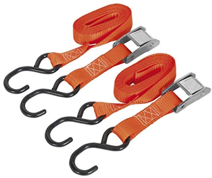 Cam Buckle Spanband 25mm x 2.5m met S-haak - 250kg Capaciteit