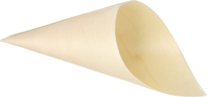 50 Fingerfood cone, hout pure Ø 9,5 cm · 18 cm