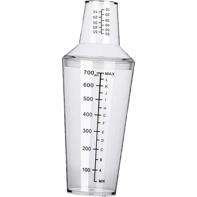 Cocktail Shaker Set met Maatverdeling 700ml PC Koude Hittebestendig Bartender Mixer Tool voor Melktheewinkel white