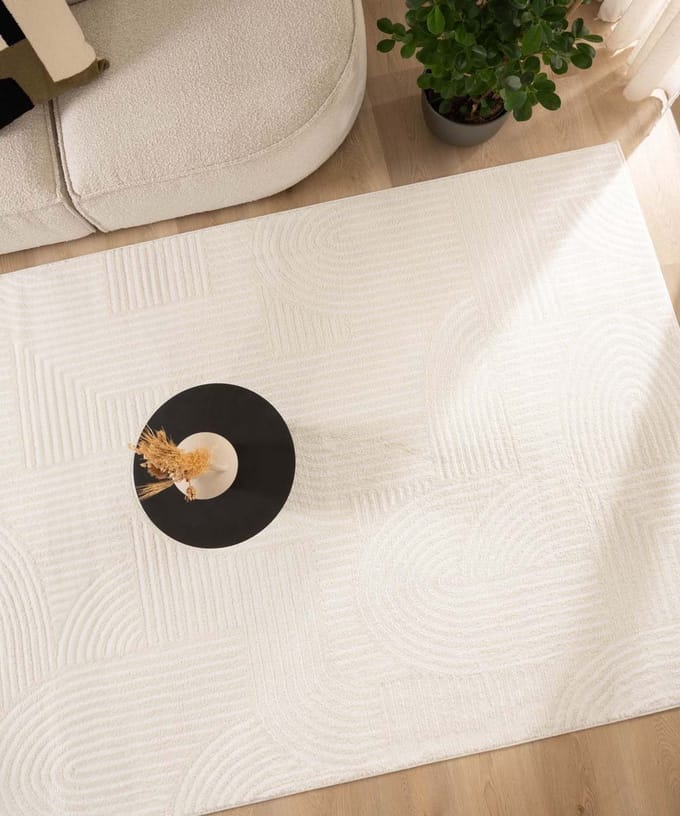 Scandinavische loper - Contour Bend crème 80x200