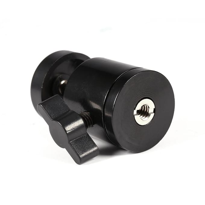 Nieuwe 360 graden Mini Balhoofd Beugel Mount Voor 1/4  Camera Statief & 3/8  Flitshouder black