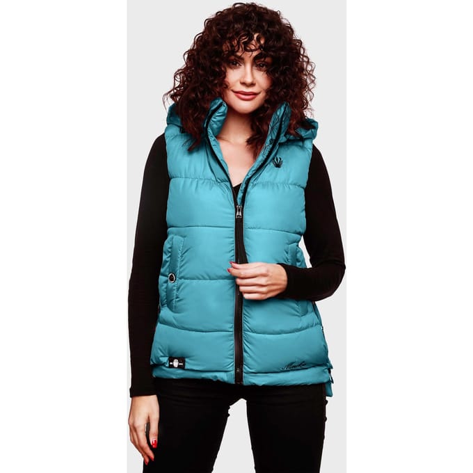 Marikoo dames gewatteerd vest – Zarinaa, licht met afneembare capuchon