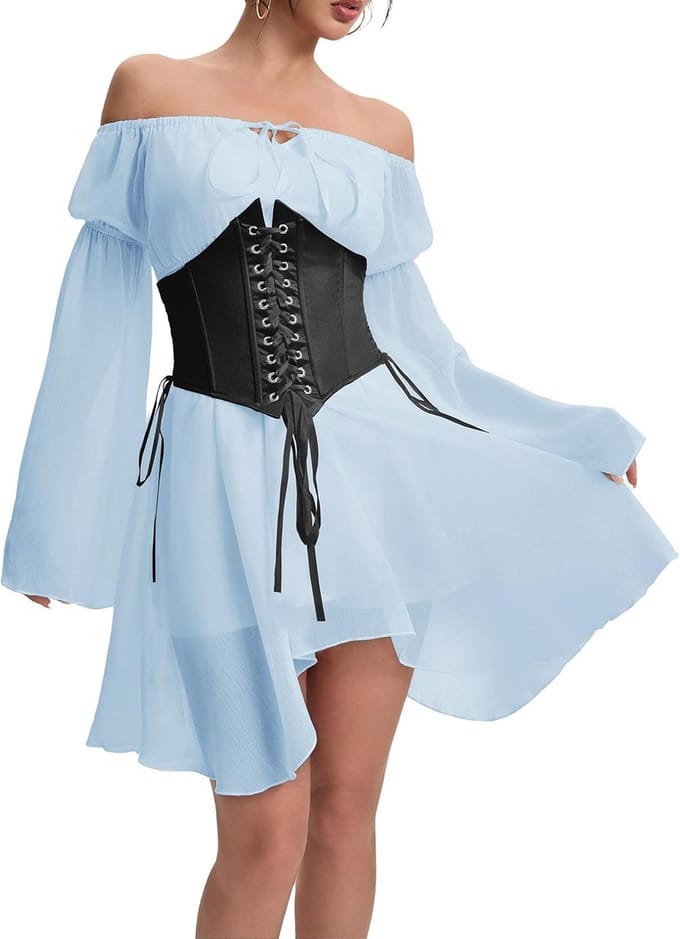 Piratenjurk Dames - Compleet Kostuum met Korset en Chiffon