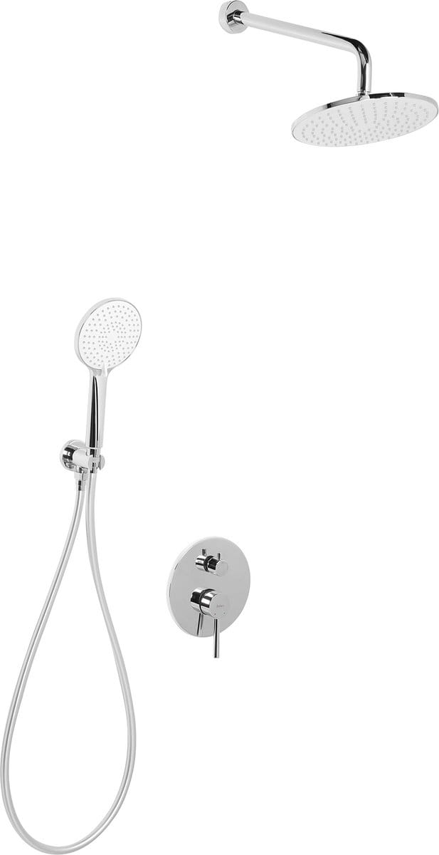 PUELO - Ingebouwde doucheset met regendouche - Zilver - Messing